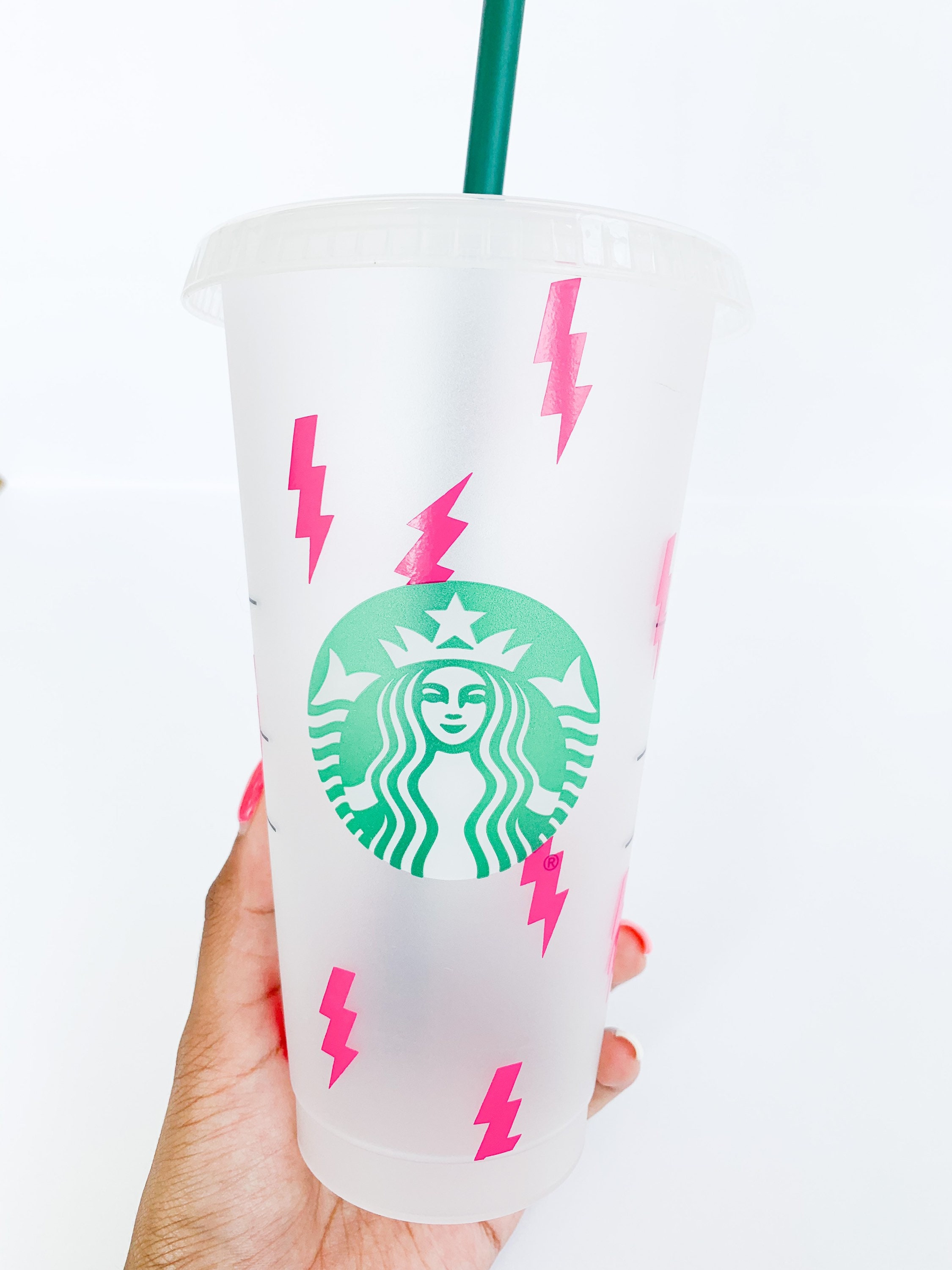 lightning bolt starbucks cup | preppy | aesthetic | coffee