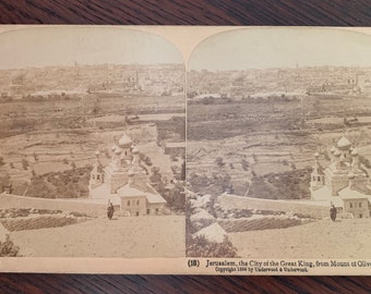 Stereoview of Jerusalem from the Mount of Olives dated 1899 by Underwood & Underwood