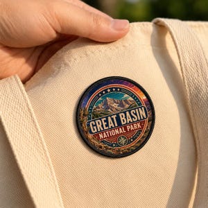 Great Basin National Park Travel Poster Style Iron-On Patch Nevada Outdoor Adventure Souvenir Badge Patch