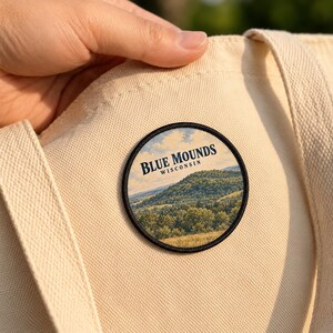 Blue Mounds Wisconsin Printed Patch - Vintage Landscape Keepsake