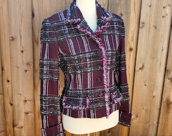 Vintage Virani White Label Check Tartan Plaid Blazer Jacket Size M