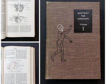 Vintage First Edition 1954 Anatomy For Surgeons Head and Neck Volume 1, Hardcover Medical Book
