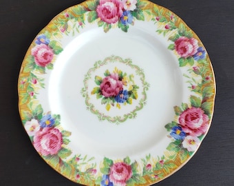 Vintage 1950s Paragon Tapestry Rose Fine Bone China Saucer Plate Floral Design Ornament