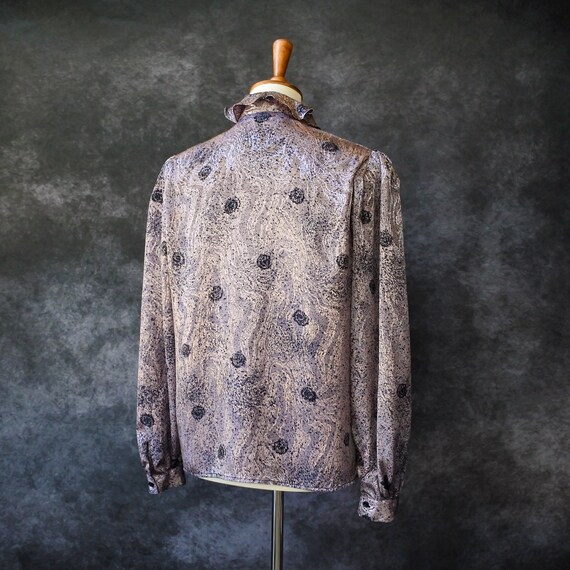 Vintage 80s Eva Laurel New York Ruffle Long Sleeve Bl… Gem