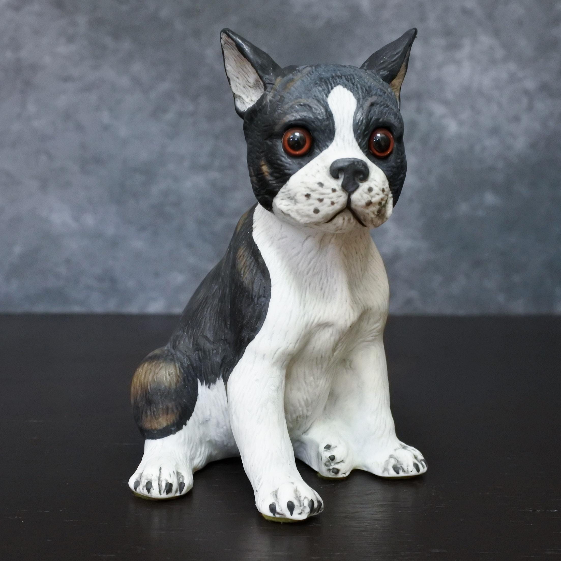 ヴィンテージ レア レノックス ボストンテリア ブリンドル 磁器製 犬 