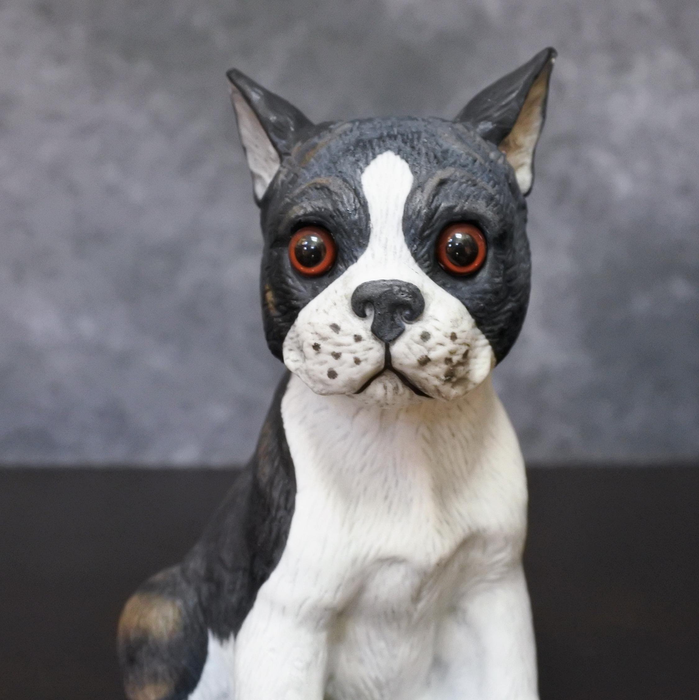 Vintage Rare Lenox Boston Terrier Brindle Porcelain Dog Figurine