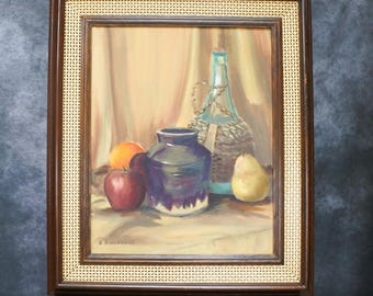 Vintage Original Signed Still Life Oil Painting Framed Artwork