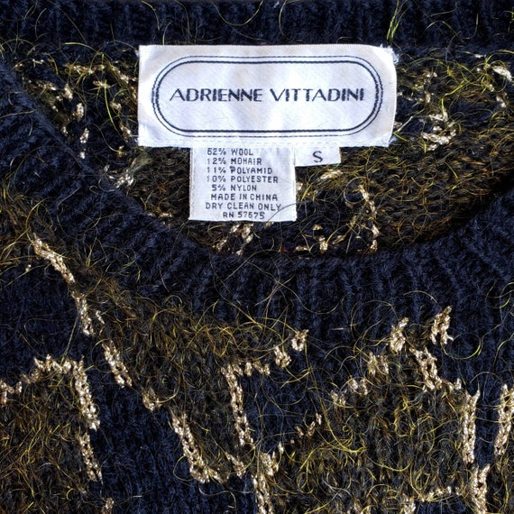 Vintage 80s Adrienne Vittadini Mohair Wool Gold B… - image 6