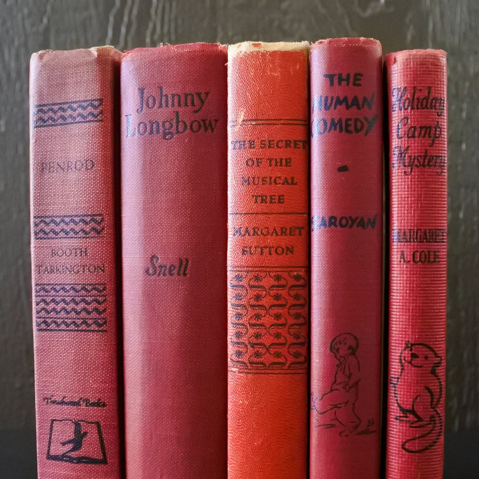 Vintage & Antique Children's Hardcover Book Set, Red Shabby Chic