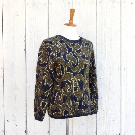 Vintage 80s Adrienne Vittadini Mohair Wool Gold B… - image 1