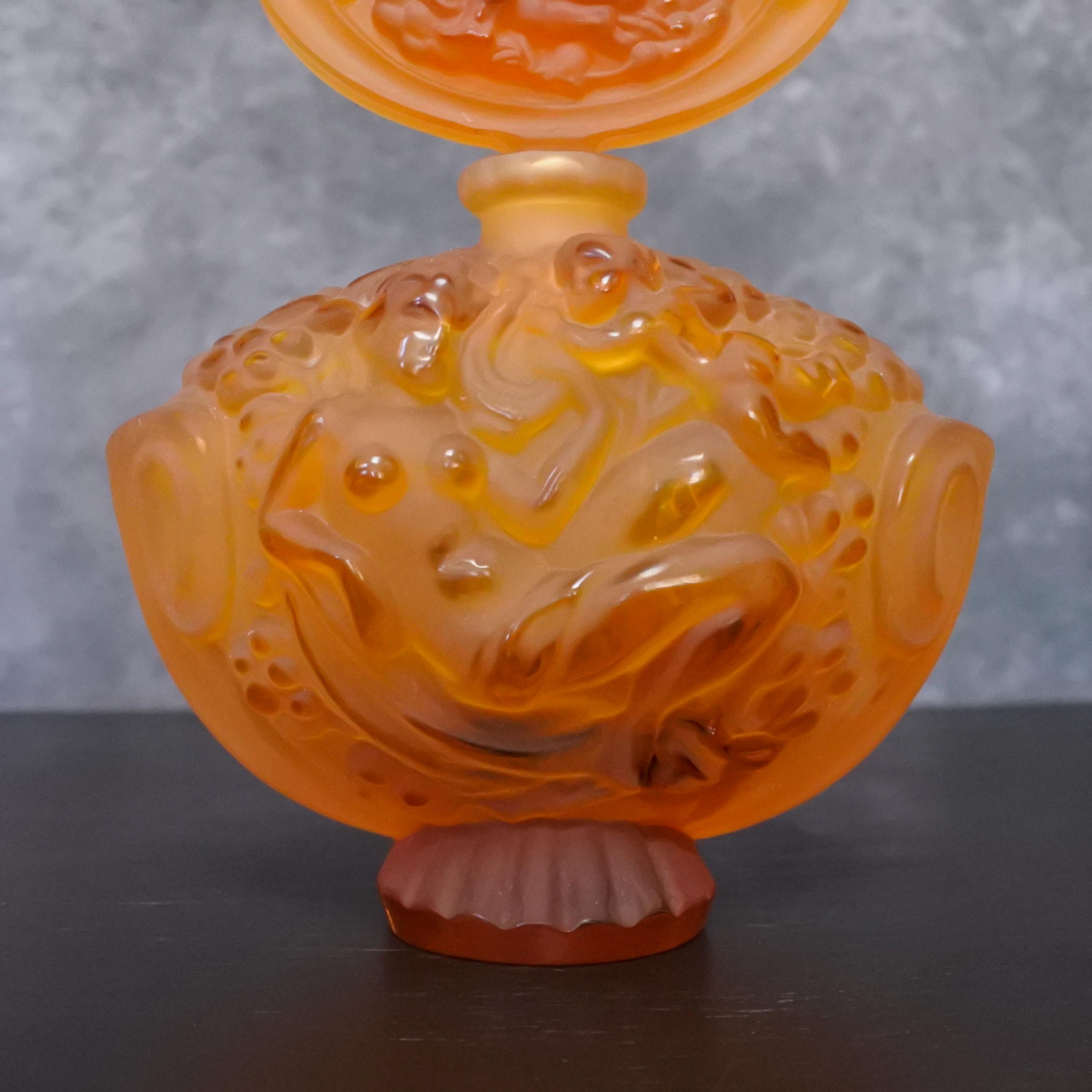 Vintage Frantisek Halama Zelezny Brod Czech Bohemia Amber Glass