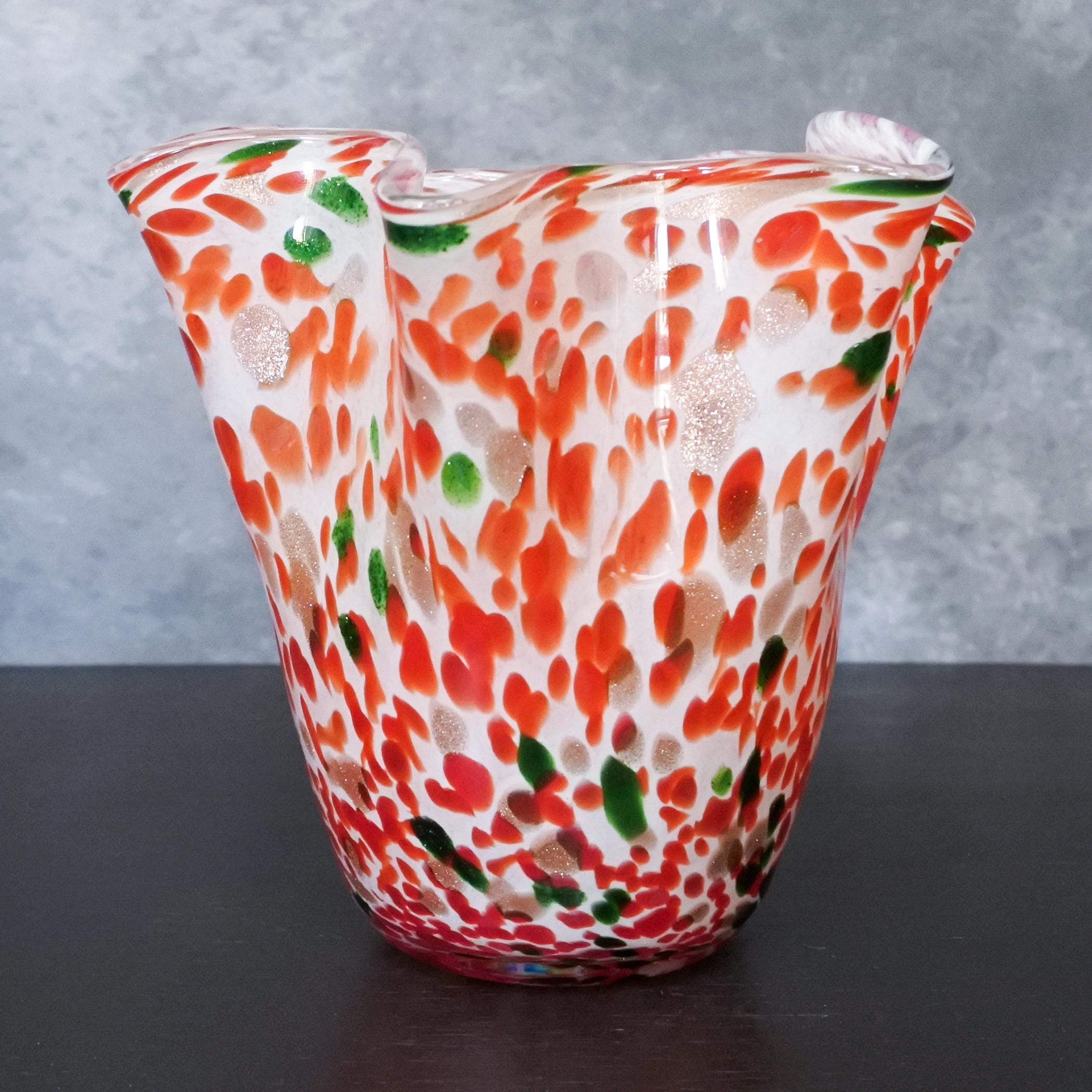 ヴィンテージ 手吹き ムラーノ スタイル アート ガラス スプラッター