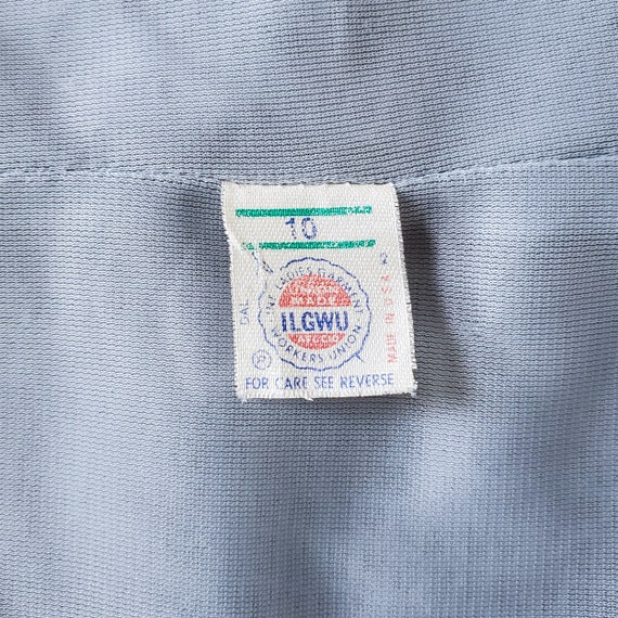 Vintage 70s Dalton Blue Knit Sweater Jacket Size … - image 7