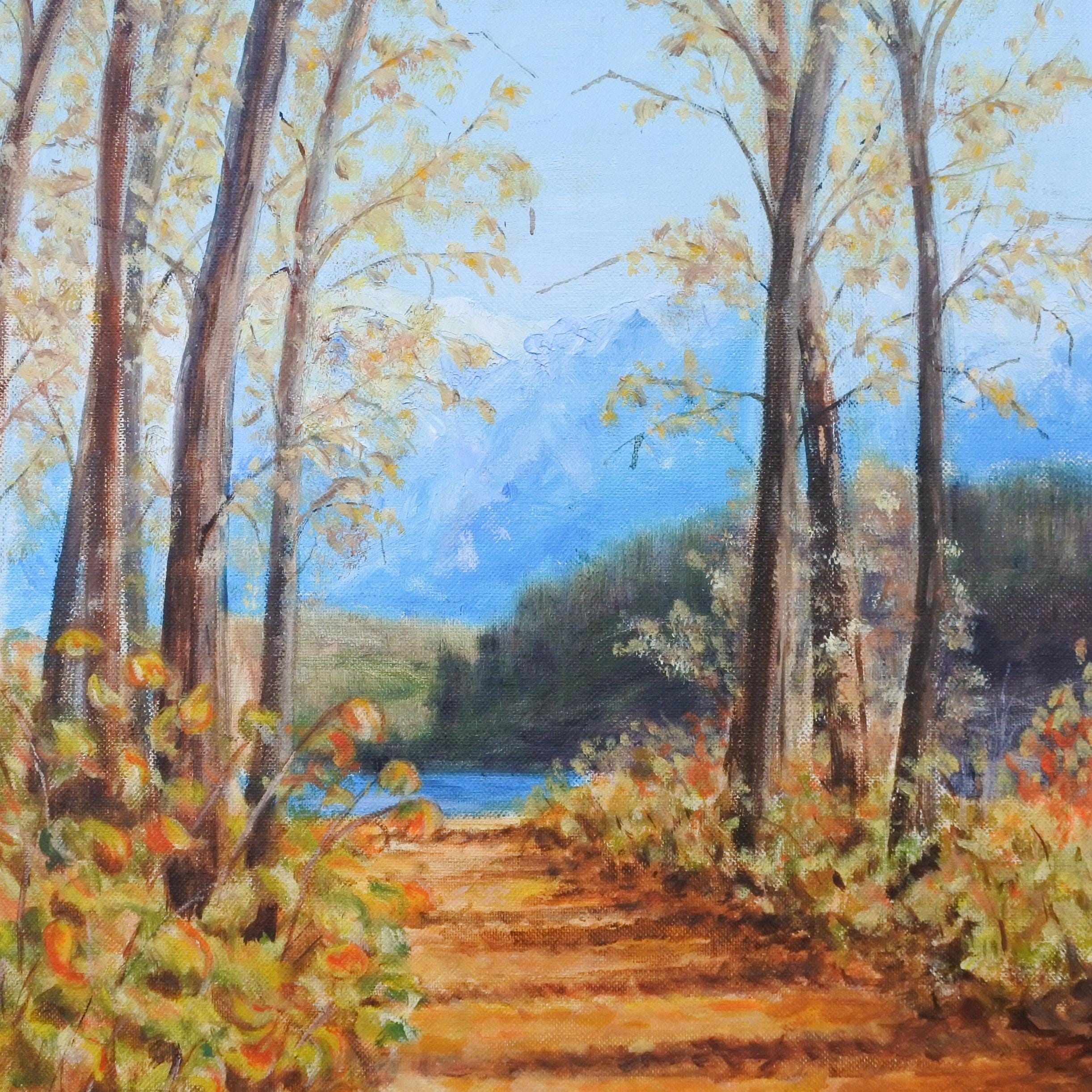 ヴィンテージサイン入りオリジナル風景画 森の油絵 額入りアートワーク