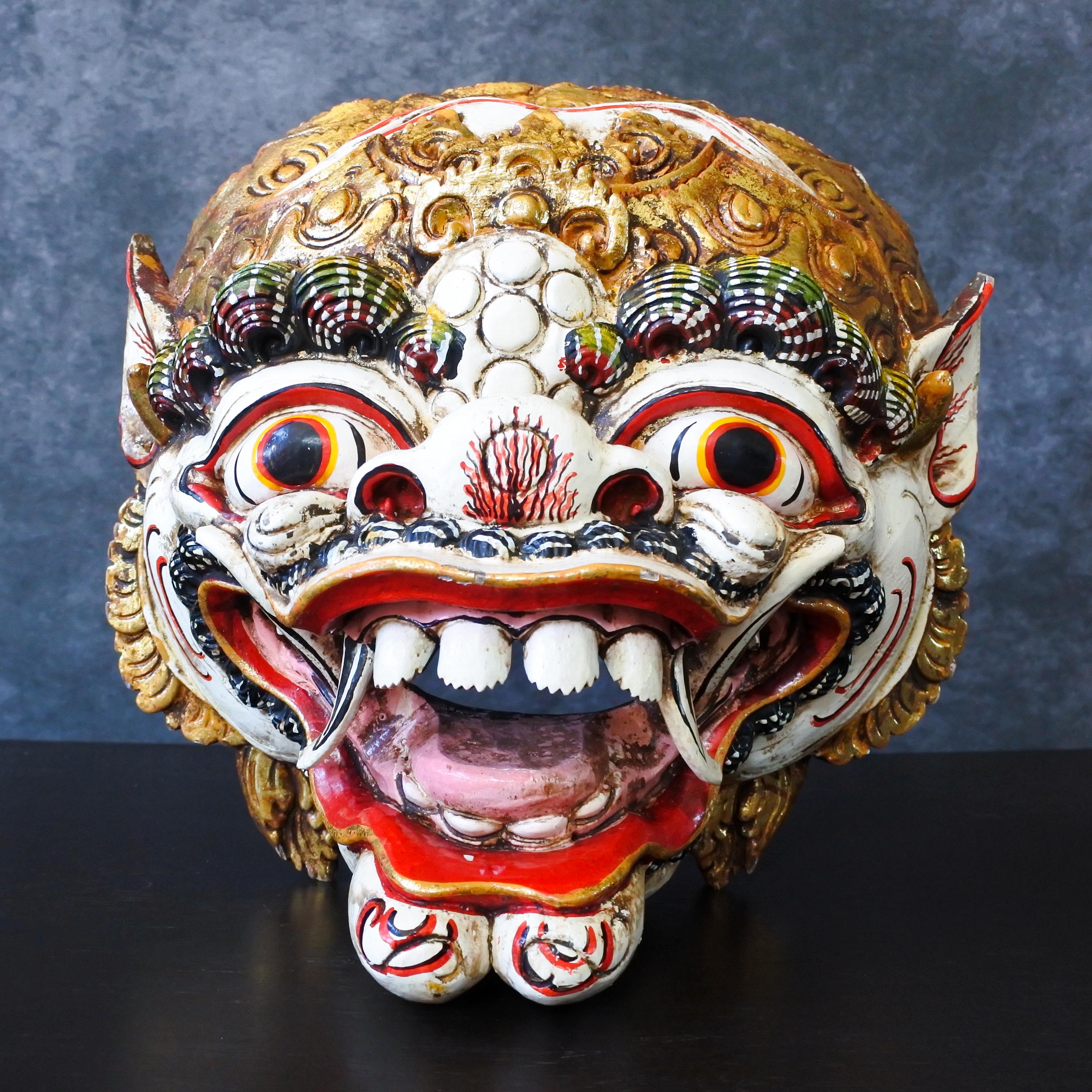 インドネシア バリ島 トーテムポール？ 壁掛飾り 木製 木彫り 壁掛