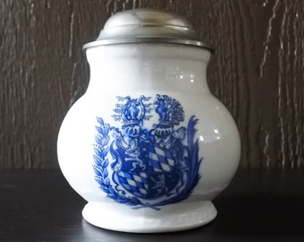 Vintage Domex Germany Pewter Lidded Heraldic Family Crest Coat of Arms Ceramic Beer Stein Mug