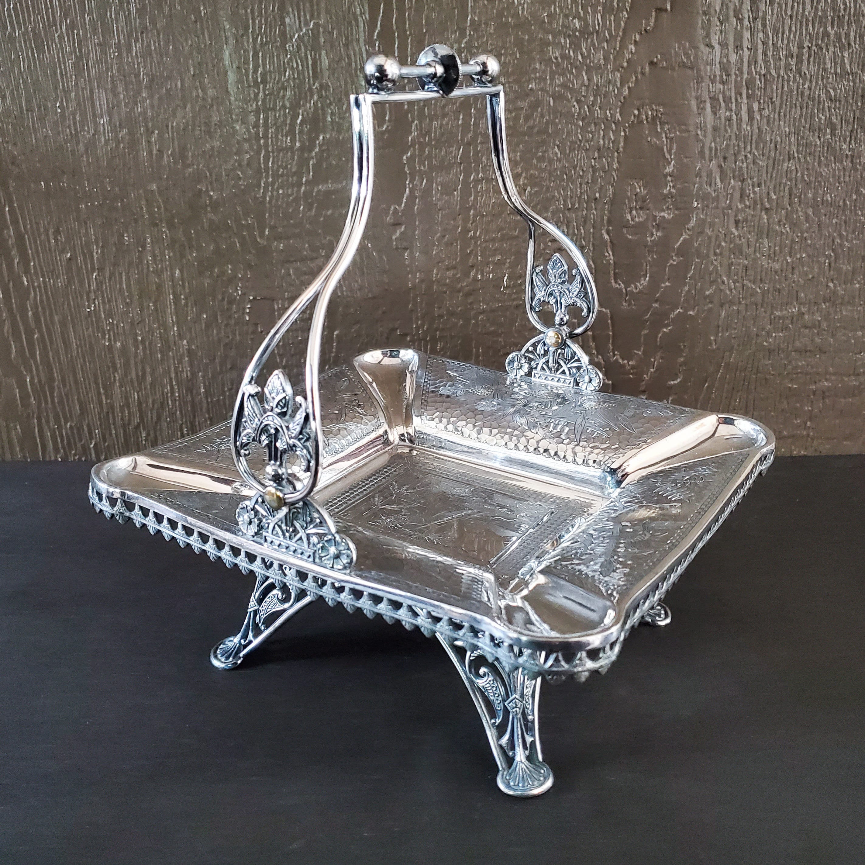 Rare Antique Victorian Meriden Silver Plate Co. Statement Basket