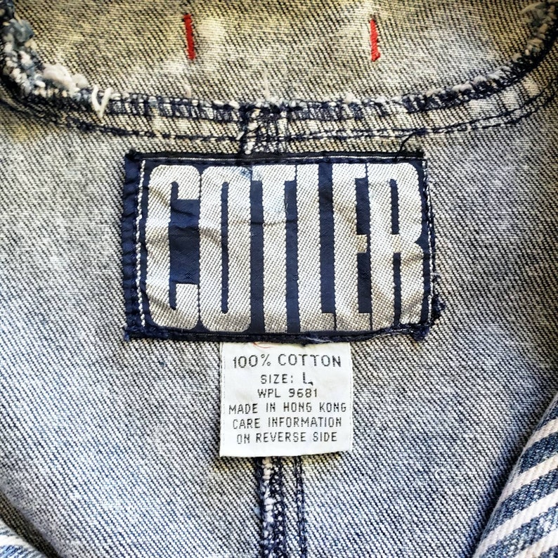 Vintage 80s Cotler Acid Wash Denim Jean Mens Jacket Size L - Etsy