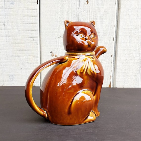 Vintage Cat Ceramic Novelty Ornament Tea Pot - Etsy