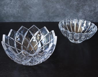 Vintage Lead Crystal Mikasa Villeroy & Boch Bowl Set