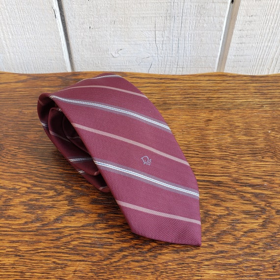s-l400.jpg Christian Dior Brown and Blue Silk Tie display picture 1