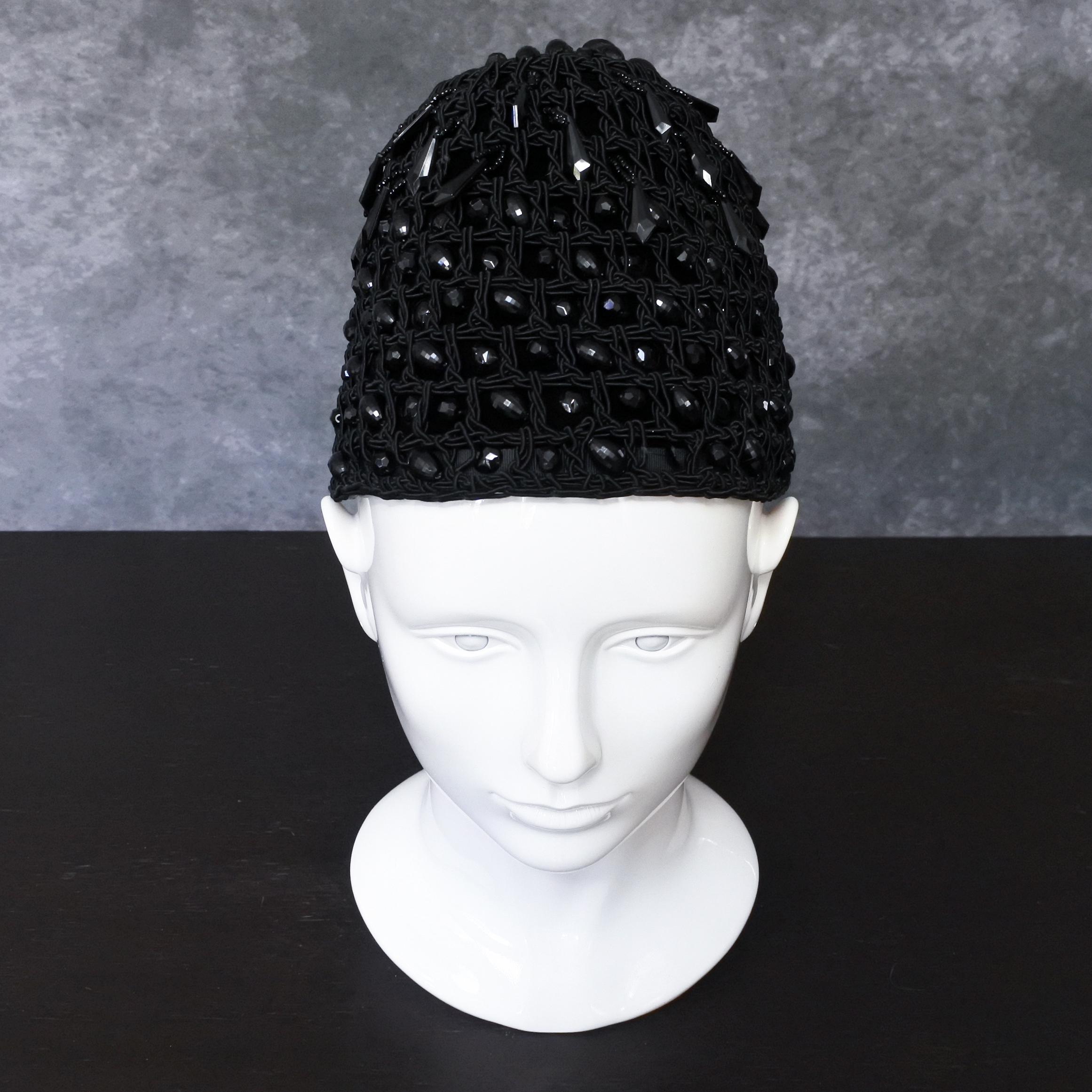 Women Black and IvorWith Black Sequin and Cream Lace Church Hat. One Size 008 Black I Am The Queen Church Hat main image 2