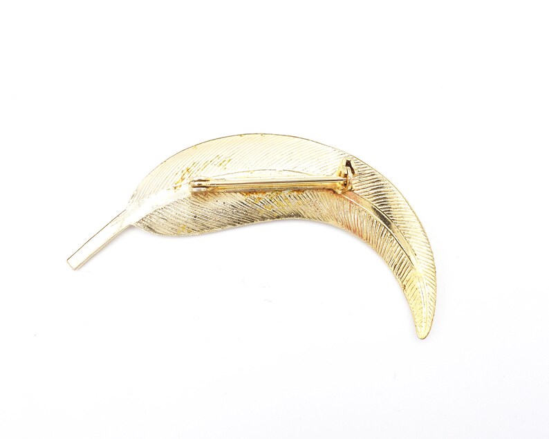 Vintage Gold Leaf Eucalyptus Gum Tree Metal Retro Jewelry Brooch Pin