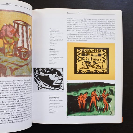 Vintage 1989 German Expressionist Prints and Drawings by the