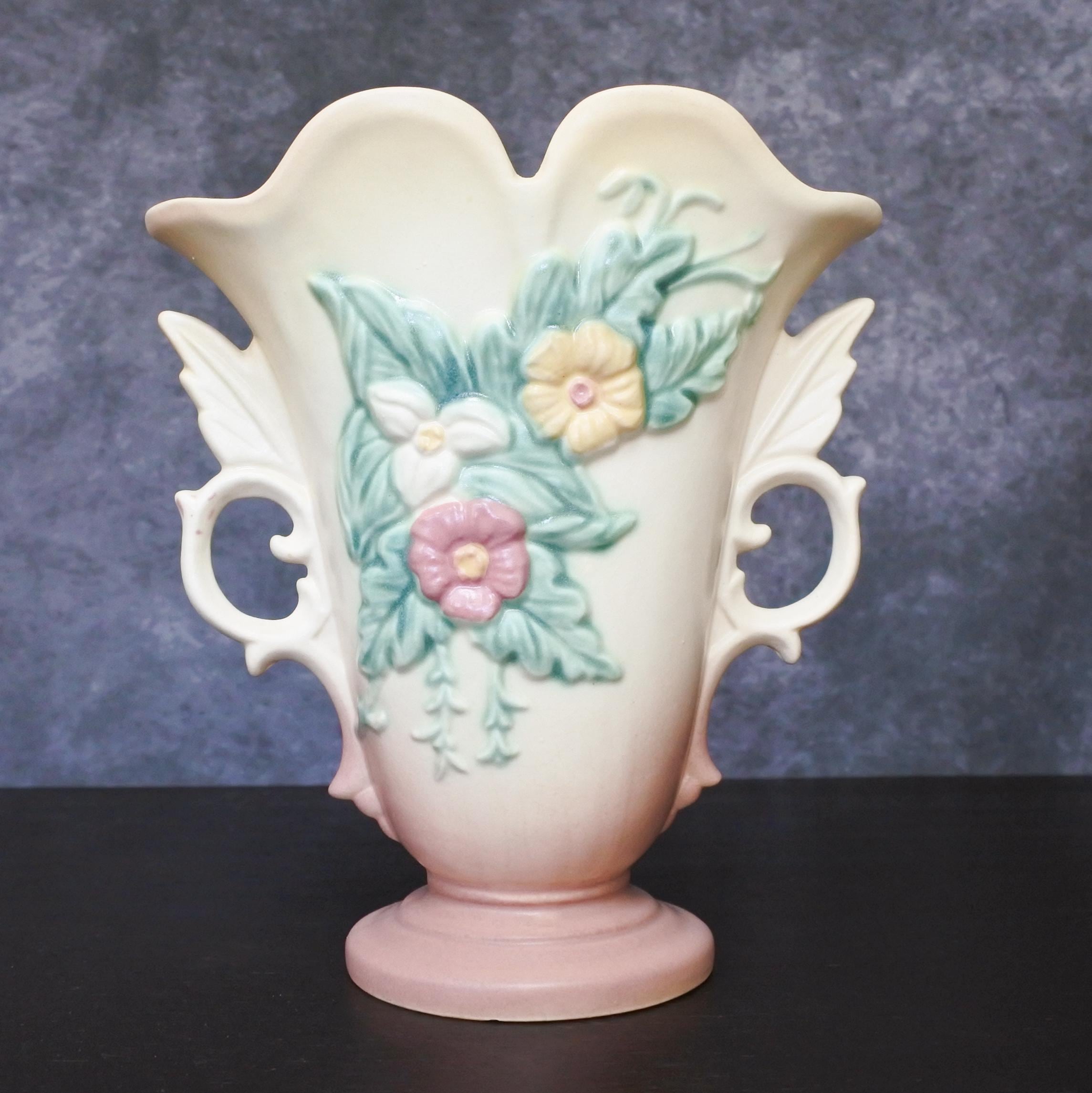 ラッセルライト Hull Pottery 花瓶 USA ミッドセンチュリー Vintage 1940s Hull Art Floral Wildflower Art Pottery Ceramic Vase