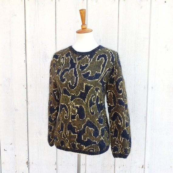 Vintage 80s Adrienne Vittadini Mohair Wool Gold B… - image 2