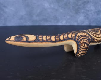 ヴィンテージ アボリジニ オーストラリア先住民族の木製トカゲの民芸品