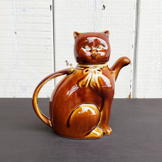 Vintage Cat Ceramic Novelty Ornament Tea Pot - Etsy