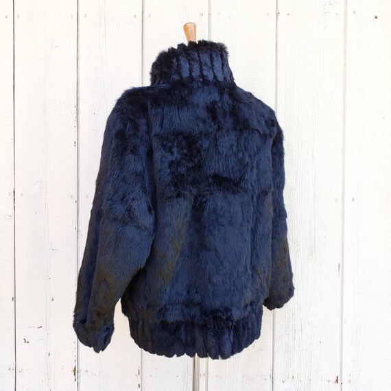 Vintage French Black Fur Retro Jacket Size M - image 6