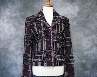 Vintage Virani White Label Check Tartan Plaid Blazer Jacket Size M