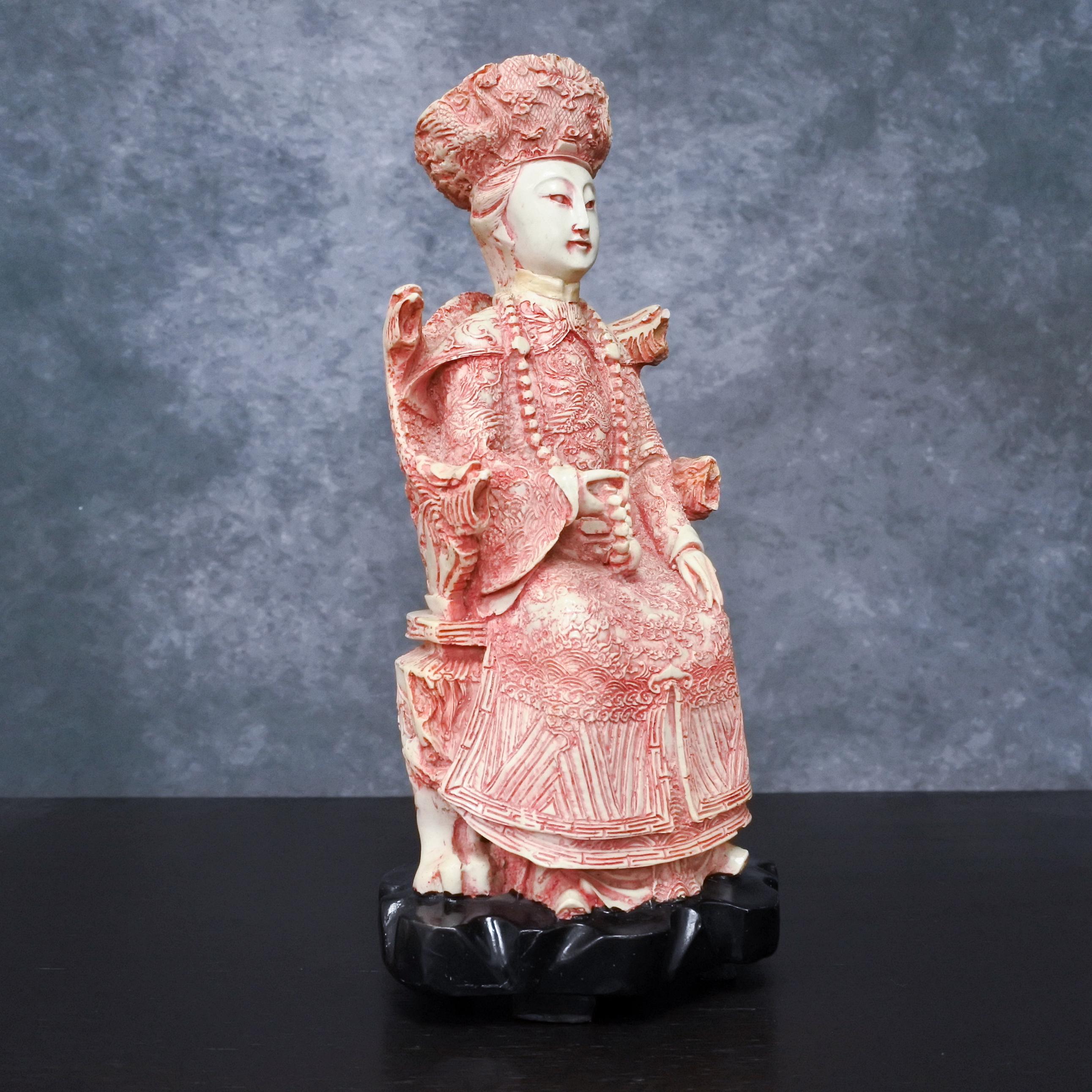 ヴィンテージ中国皇帝皇后女性樹脂フィギュア像 - Etsy 日本