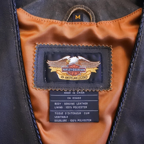 Vintage 90s Harley Davidson Billings Springer Brown Leather Men's