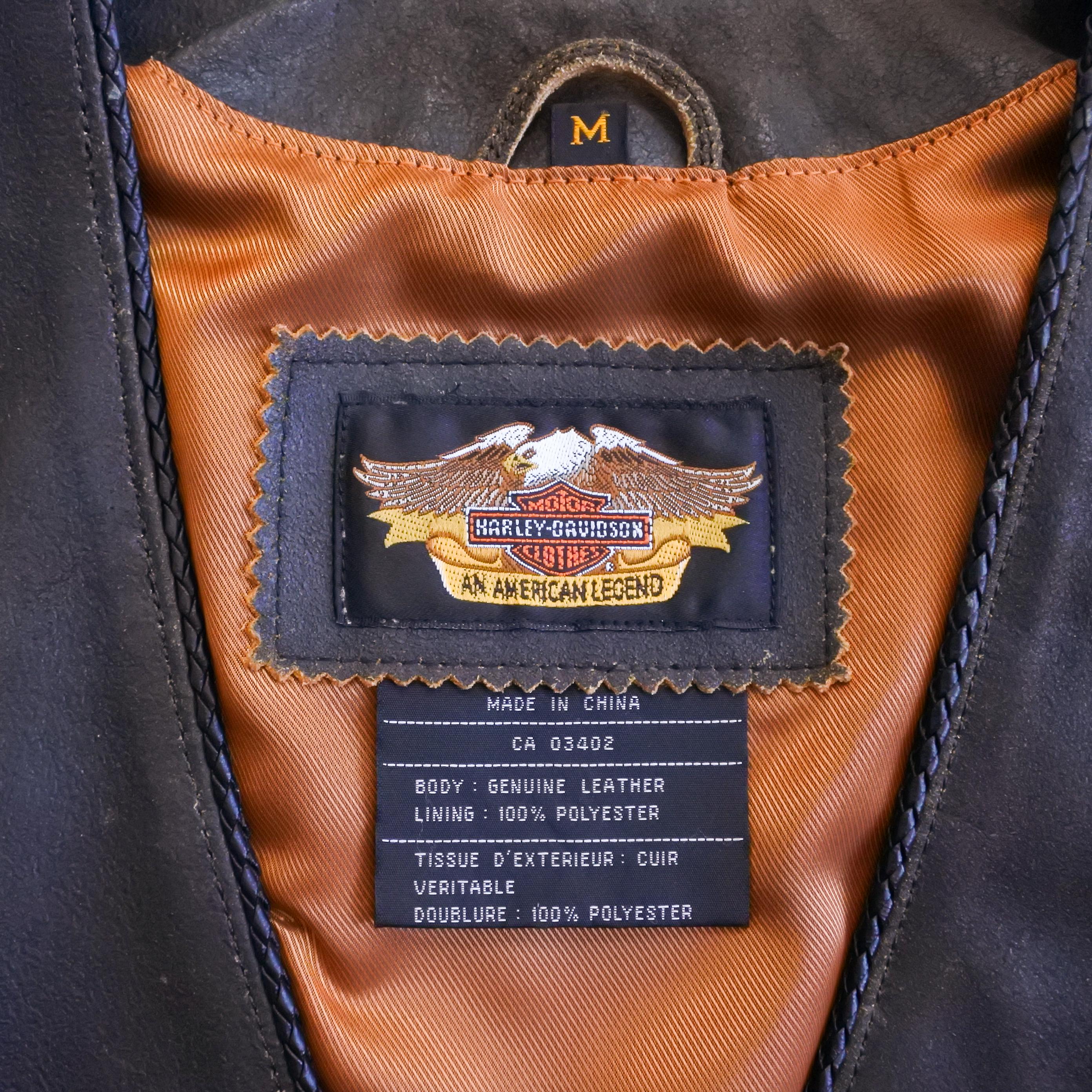 Vintage 90s Harley Davidson Billings Springer Brown Leather Men's