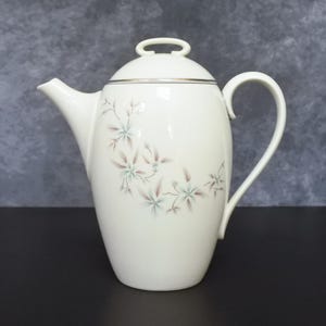 Rare Vintage Lenox China Wyndcrest Blue Floral Coffee Pot