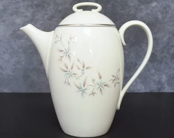 Rare Vintage Lenox China Wyndcrest Blue Floral Coffee Pot