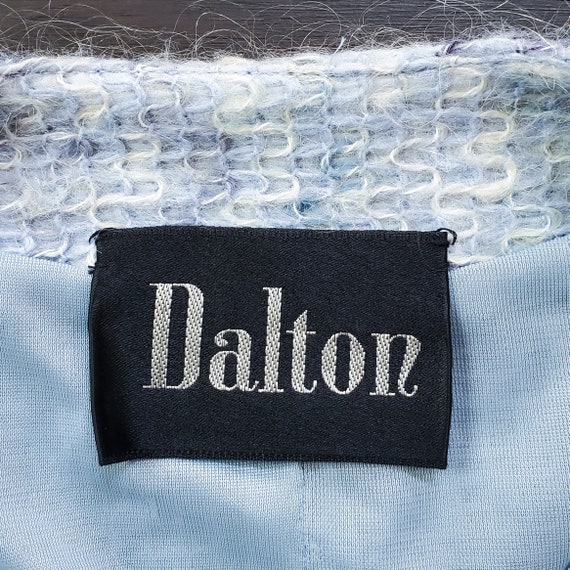 Vintage 70s Dalton Blue Knit Sweater Jacket Size … - image 8