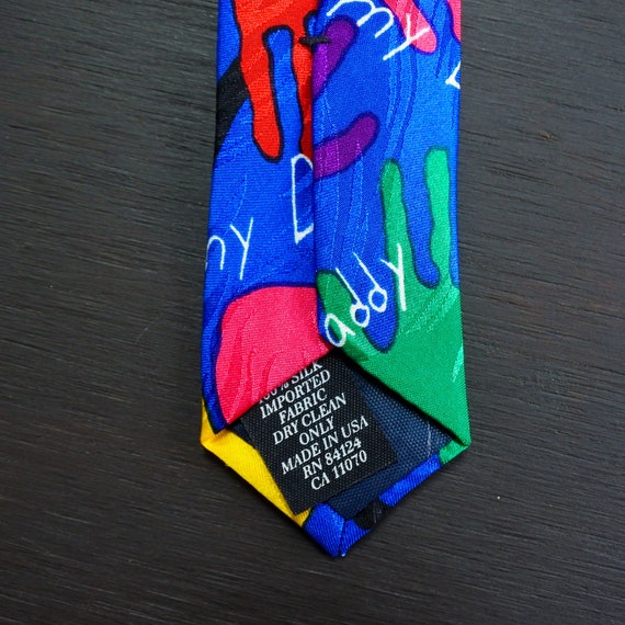 Vintage 80s 100% Silk RM Style I Love My Daddy Retro Graphic  Vintage 80s 100% Silk RM Style I Love My Daddy Retro Graphic Men\'s Neck Tie main image 1