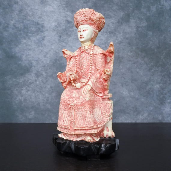 ヴィンテージ中国皇帝皇后女性樹脂フィギュア像 - Etsy 日本