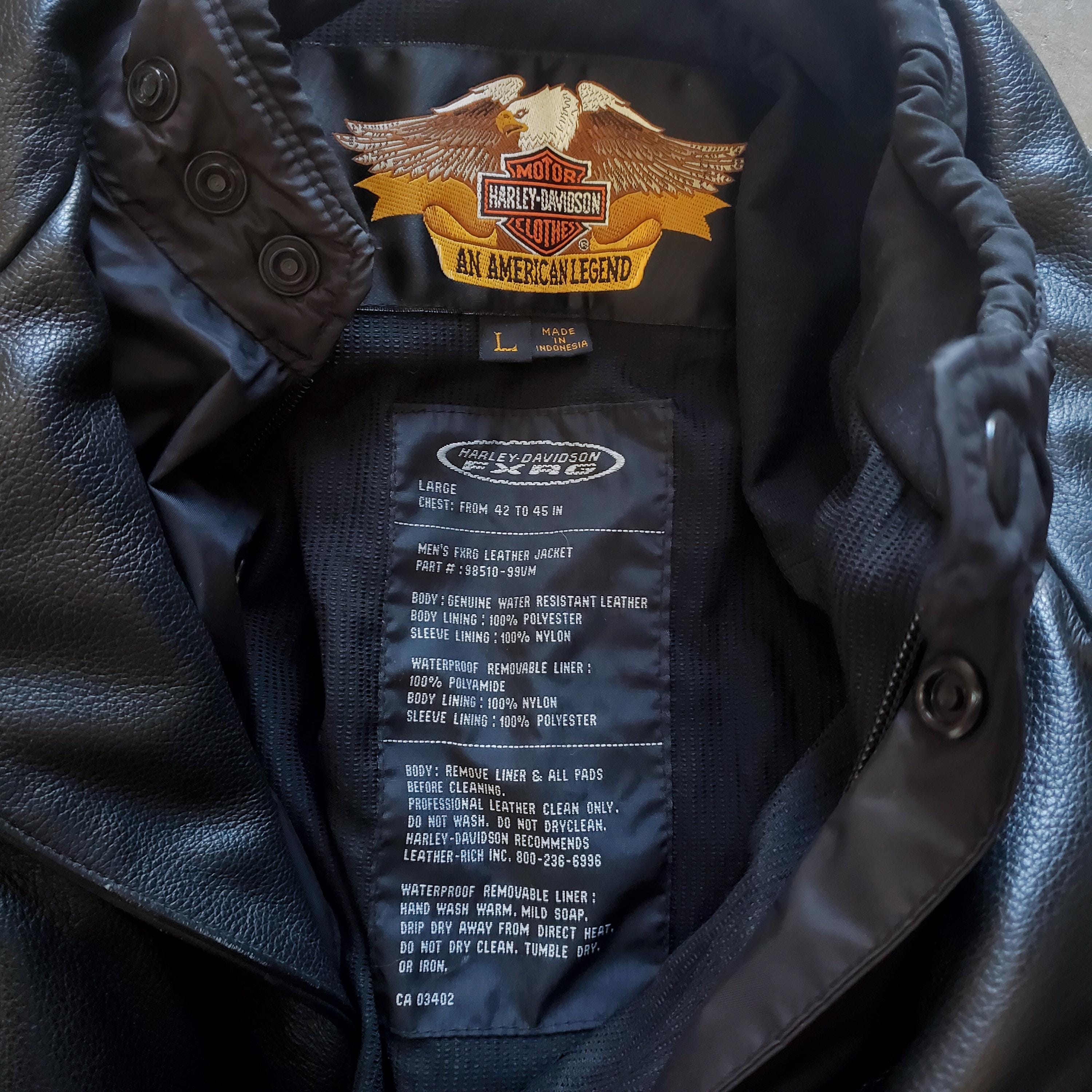 Harley Davidson Men's Black Leather Waterproof Liner FXRG Jacket