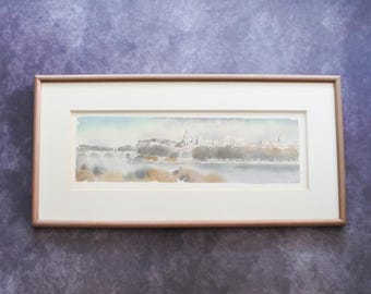 モンマルトル パリ 水彩画：サクレ・クール寺院 秋の街並み - Etsy 日本