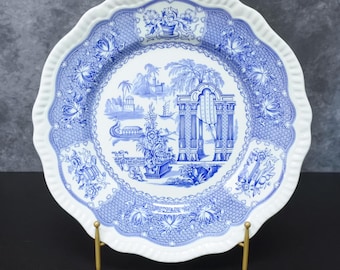 Vintage Spode Blue Room Regency Pagoda Chinoiserie Blue & White Dinner Plate