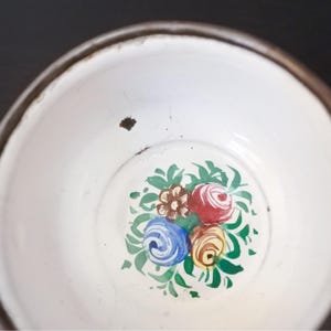 Antique Persian Minakari Enamel Floral Birds Tea & Coffee Cups Saucers Tray Set image 11