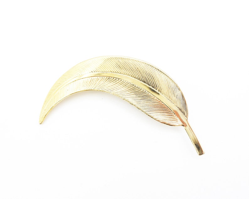 Vintage Gold Leaf Eucalyptus Gum Tree Metal Retro Jewelry Brooch Pin