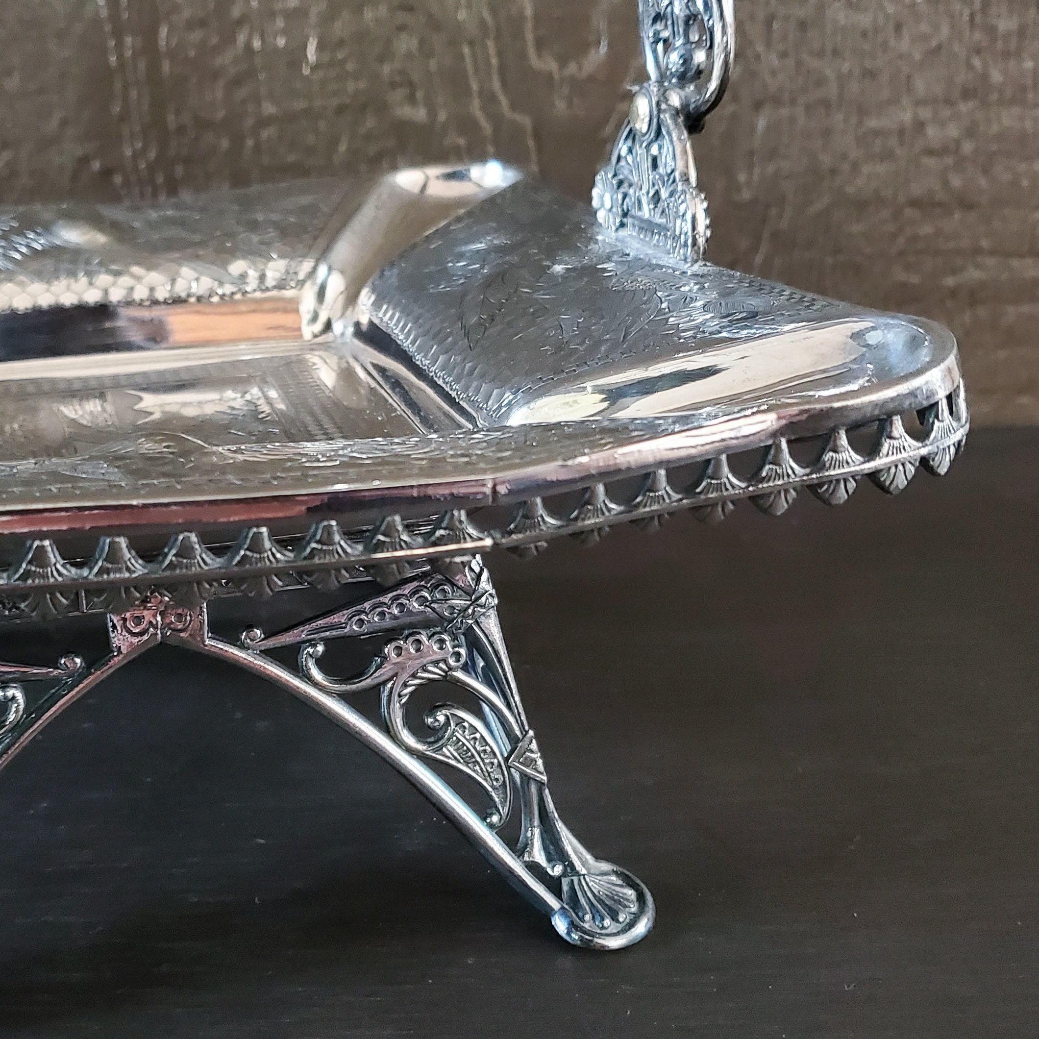 Rare Antique Victorian Meriden Silver Plate Co. Statement Basket