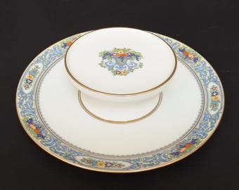 Bandeja de servir queso y galletas Lenox con diseño otoñal, rara y vintage.