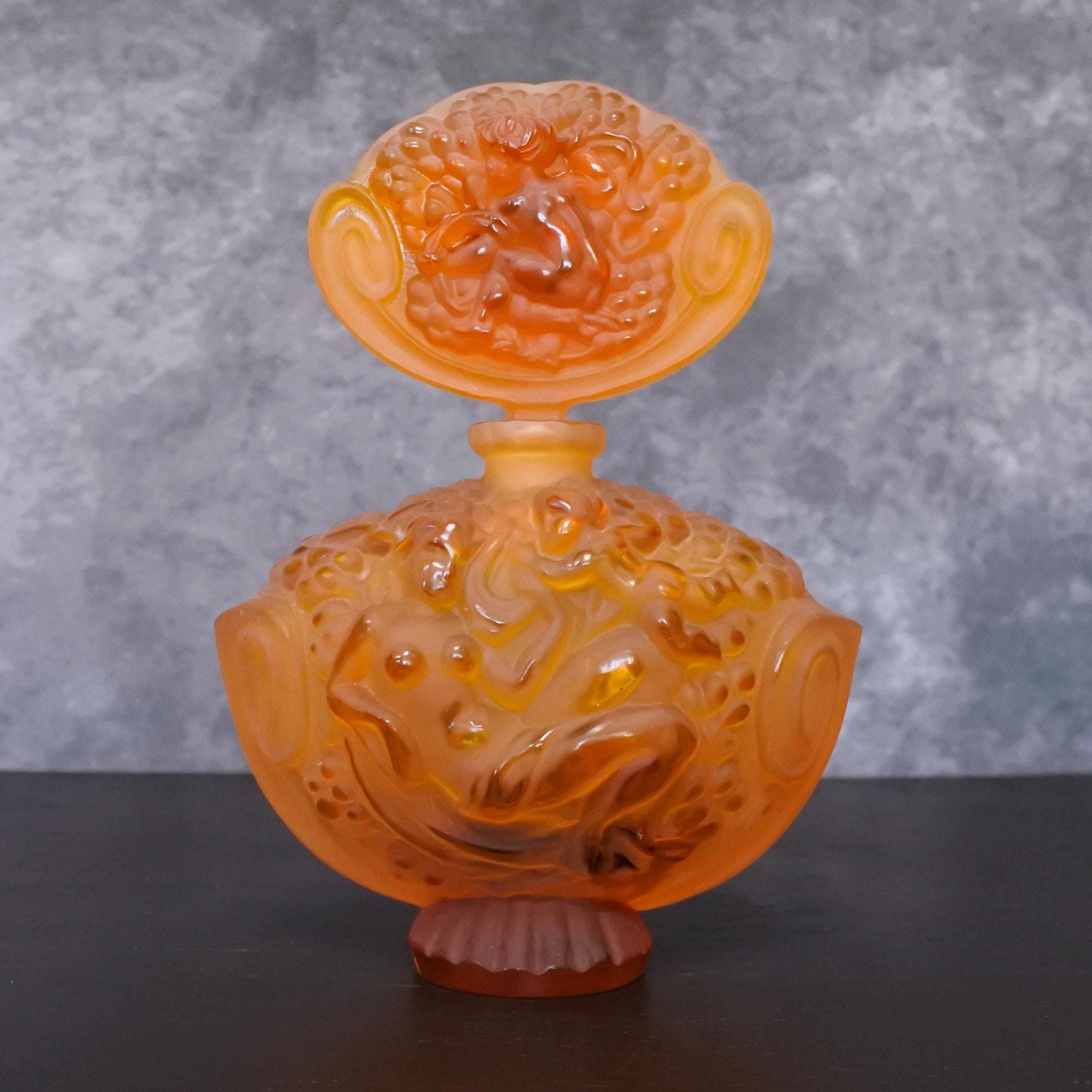 Vintage Frantisek Halama Zelezny Brod Czech Bohemia Amber Glass